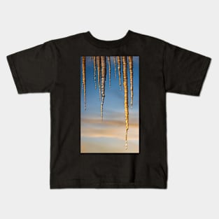 Icecycles In Front of a Sunrise Kids T-Shirt